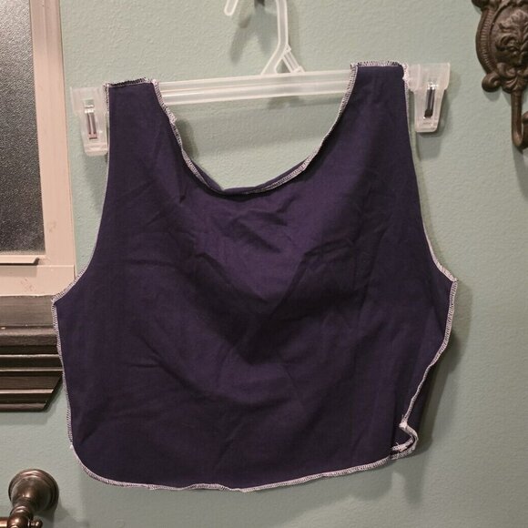 AC/DC Blow Up Your Video Graphic Cropped Tank Top Women's Size Medium Blue NWT - Picture 3 of 6